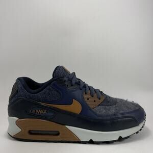 Nike Air Max 90 Premium 'Thunder Blue' Mens Size 10 Wool Leather